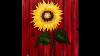 Autum Sunflower Step by Step Acrylic Painting on Canvas for Beginners