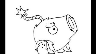 Coconut Cannon from Plants vs. Zombies 2 How to draw a easy? Растения против Зомби 2 Как нарисовать?