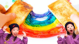 Mukbang Rainbow cheese Toast 무지개  토스트 먹방