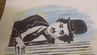 charlie chaplin || water colour painting || easy drawing ideas