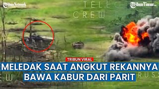 Tembakan Kuat Rudal Anti-tank Rusia Habisi Kendaraan Lapis Baja Berisi Belasan Pasukan Ukraina