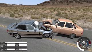 Иномарки против русских машин | жестокие аварии в beamng drive