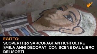 Egitto: scoperti 50 sarcofagi antichi oltre 3mila anni decorati con scene dal Libro dei Morti