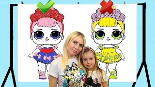 GIANT 3 MARKER CHALLENGE XXL with Liza and Mommy GIANT LOL Surprise Dolls