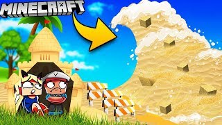 BAZA VS TSUNAMI PIASKU - MINECRAFT TSUNAMI CHALLENGE | Vito VS Bella