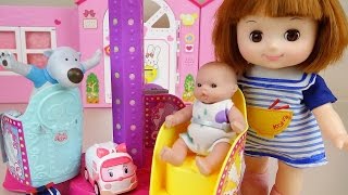 Baby doll Park swivel chairs and Poli Pororo toys play