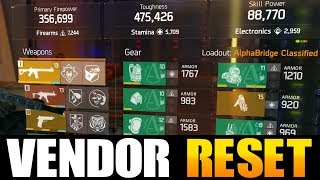 THE DIVISION - AMAZING VENDOR RESET | GOD ROLL WEAPONS, GEAR & GEAR MODS! (YOU NEED TO BUY)