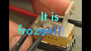 Worlds smallest working fridge making worlds smallest ice cube (PWJ96)