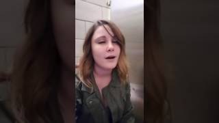 Adorable blonde rushes to the toilet.     Take'n Shits, Post'n Selfies!