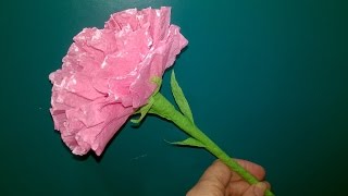 Как Сделать Цветы из Бумаги Гвоздика Роза Из Салфеток Своими Руками Поделки из Бумаги, Подарки!