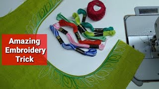Embroidery neck design stitching/normal machine embroidery