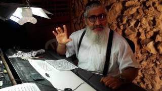 A Jewish scribe at Masada Israel writes the book of Leviticus. Guide: Zahi Shaked. April 27, 2017