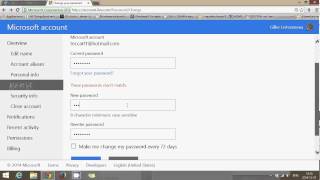 Fixit How to change msn hotmail live outlook account password