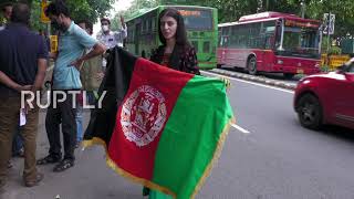 India: New Delhi protesters say "protect Afghan women" after Taliban takeover