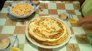 Блины с икрой. Простой рецепт на масленицу и не только. #суфикс