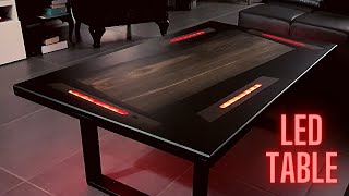 LED lit coffee table - Bok Oak Epoxy Resin
