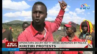 Kiritiri bodaboda operators protest decrying hefty bribe demands by police