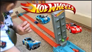 HOT WHEELS DRAGSTRIP CHAMPION PLAY SET TOY UNBOXING