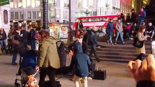 Murdo Mitchell Performimng in Piccadilly Circus
