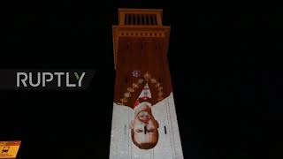 Spain: Protest projection held against King Felipe VI's visit to Barcelona
