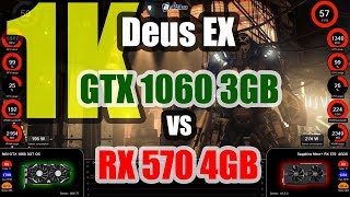 Deus Ex: Mankind Divided (1K) - GeForce GTX 1060 3GB vs Radeon RX 570 4GB