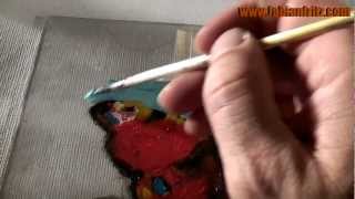 Hinterglasmalen - Tutorial reverse glass painting with acryl colours