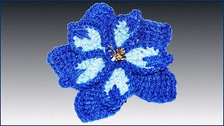 Цветок крючком. Вязание тунисским крючком. Как связать цветок. (crochet flower)