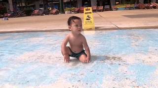Davin having fun in world biggest wave pool at siam city park