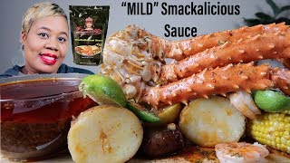 BLOVESLIFE NEW MILD SMACKALICIOUS SAUCE, SEAFOOD BOIL MUKBANG KING CRABS, SHRIMP