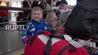 Denmark: Families and fans welcome Danish ice hockey team arriving from Beijing