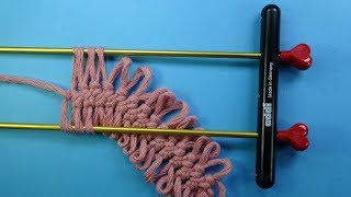 Вязание для начинающих Простая лента на вилке Урок 2