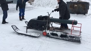 Доработка мотособаки до снегохода. Поездка по пухляку Все