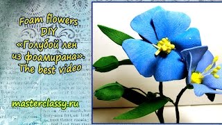 Foam flowers DIY «Голубой лен из фоамирана». The best video