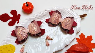Осенние бантики с подвесочками МК.  DIY autumn bows