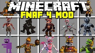 Minecraft FIVE NIGHTS AT FREDDY'S 4 MOD! | NIGHTMARE FREDDY, FOXY, CHICA & MORE!! | Modded Mini-Game