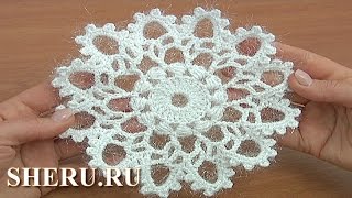 How To Crochet Big Snowflake Урок 21 часть 2 из 2 Вязание снежинки крючком