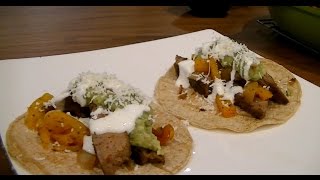 Sous Vide Flank Steak Fajita Style Tacos