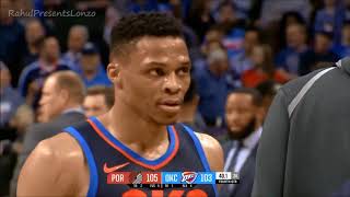 Carmelo Anthony Costs OKC the Game vs. Portland Blazers || Last 5 Minutes || UNCUT || (03/25/18)