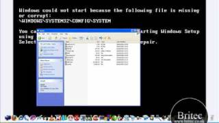 PC Repair: File missing or corrupt: \windows\system32\config\system\