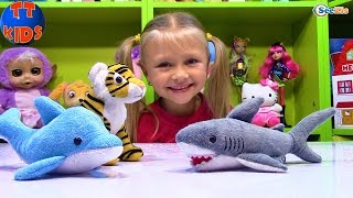 Растущие Игрушки в Воде! Ярослава выращивает АКУЛУ, ТИГРА и ДЕЛЬФИНА Growing in the water Toys