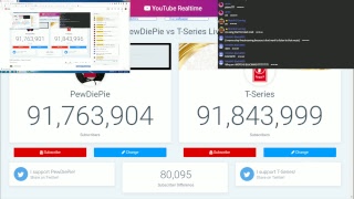 [LIVE] PewDiePie vs. T-series Live sub!