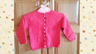 Коралловая кофточка для девочки. Вязание спицами. Coral blouse for girls. Knitting.