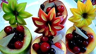 8 ЛАЙФХАКОВ КАК КРАСИВО НАРЕЗАТЬ ЯБЛОКИ ! КАК КРАСИВО ОФОРМИТЬ СТОЛ! Украшения из фруктов