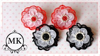 Маленькие резинки. Канзаши.МК. / DIY. Kanzashi. Flowers.
