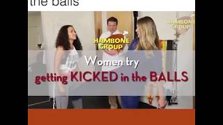 Women getting kicked in the balls