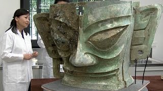 The largest bronze mask discovered at Sanxingdui Ruins