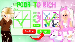 From POOR To RICH Trading Challenge In Adopt Me! (Roblox)