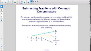 Pre Algebra NandO PT 2 Subtracting Fractions