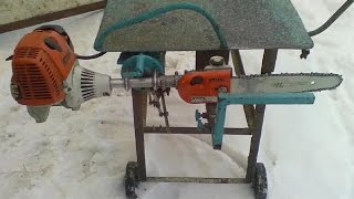 Заготовка дров. Пилим дрова одинаковой длины. Бензокоса ШТИЛЬ в помощь. Sawing wood the same length.