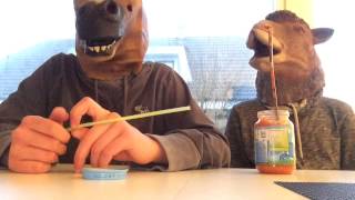 Häst och Får kör babyfood challenge.  Del2